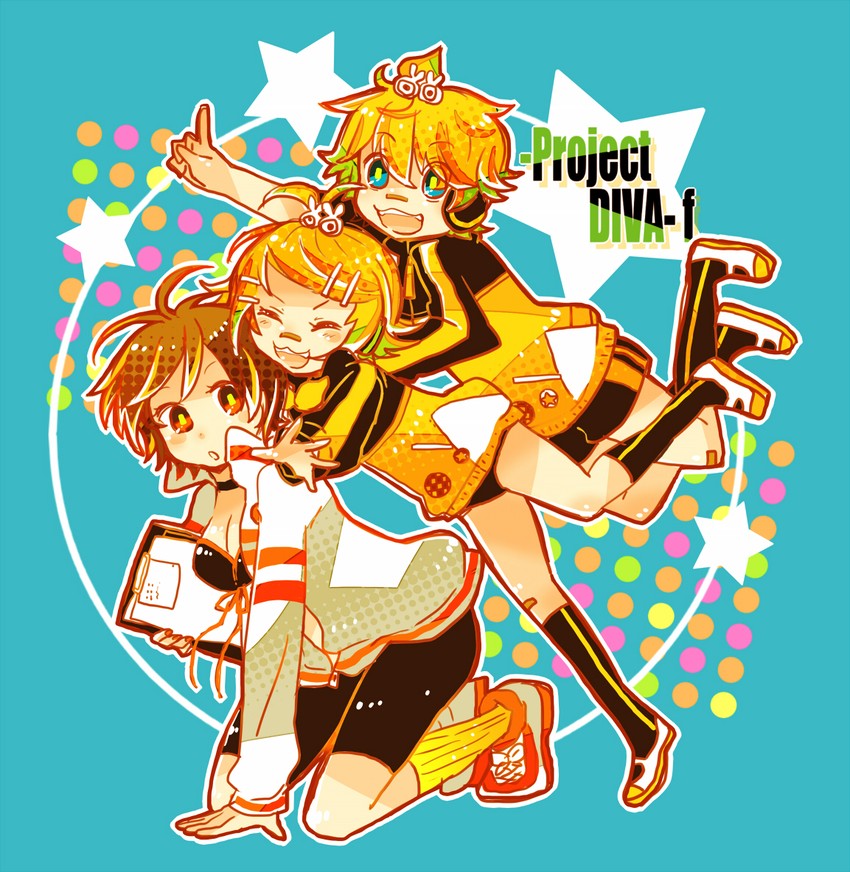 kagamine rin, kagamine len, and meiko (vocaloid and 2 more) drawn by 7:24