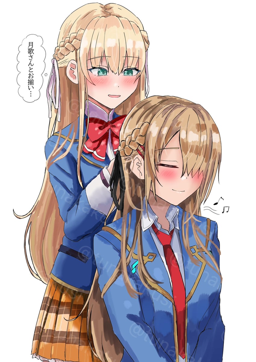 kayamori ruka and toujou tsukasa (heaven burns red) drawn by tsunashirazu_(tunasira_zoo9)