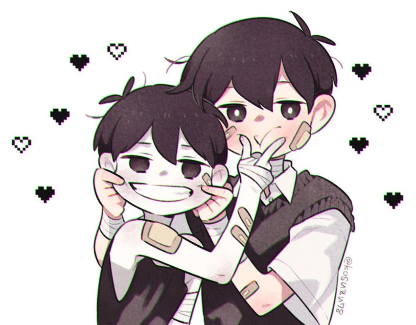sunny and omori (omori) drawn by mitsubachi_koucha
