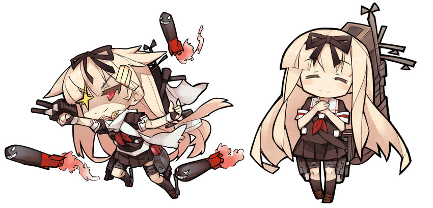 yuudachi and yuudachi kai ni (kantai collection) drawn by itsukia