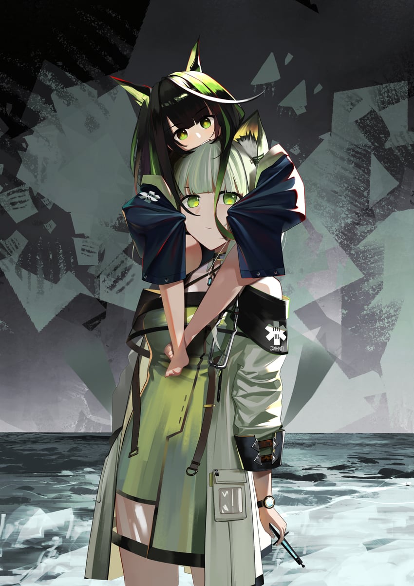 kal'tsit and mon3tr (arknights) drawn by zheng_yu_qi_sheng
