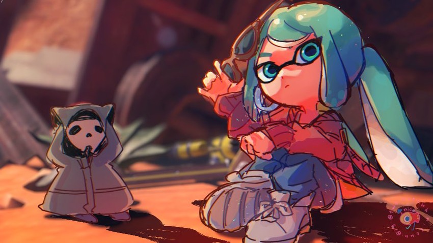 hatsune miku, inkling player character, and inkling girl (vocaloid and 3 more) drawn by nyecuh