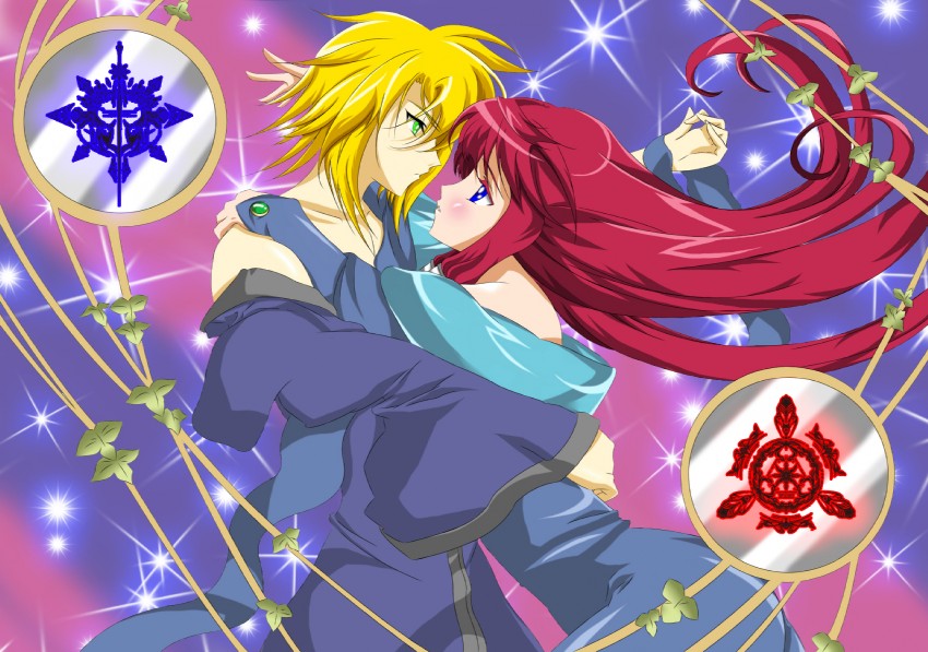 jin kisaragi and tsubaki yayoi (blazblue) drawn by eien_no_kurayami