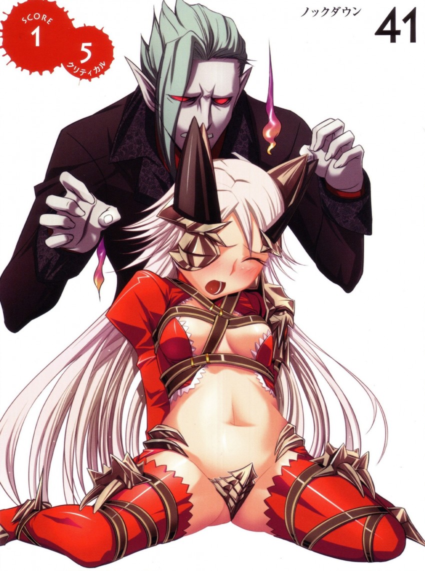 aldra, queen aldra, and delmore (queen's blade) drawn by kantaka