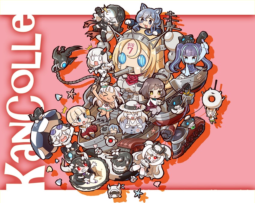 fairy, gotland, enemy lifebuoy, nelson, kishinami, and 13 more (kantai collection and 1 more) drawn by chaki_(teasets)