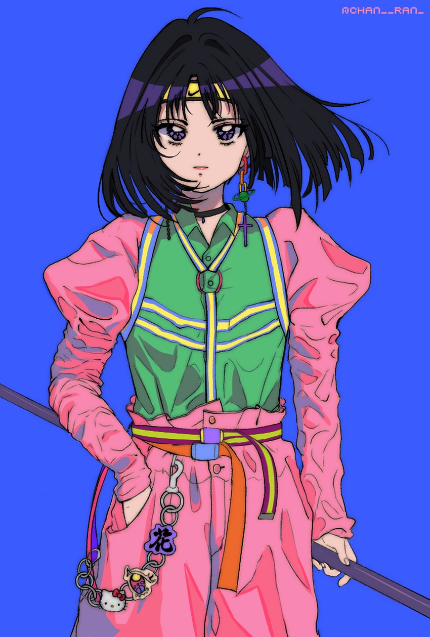 hello kitty and tomoe hotaru (bishoujo senshi sailor moon and 2 more) drawn by chanran