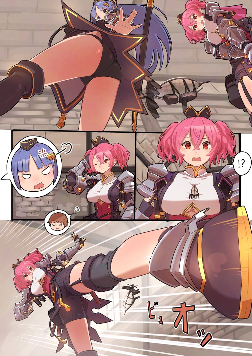 gran, mina, and mena (granblue fantasy) drawn by natsukaze_shigure