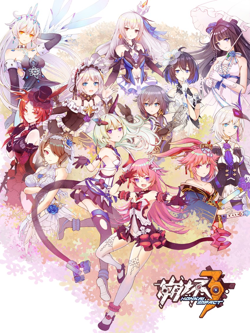 kiana kaslana, raiden mei, fu hua, bronya zaychik, seele vollerei, and 7 more (honkai and 1 more) drawn by zbobo