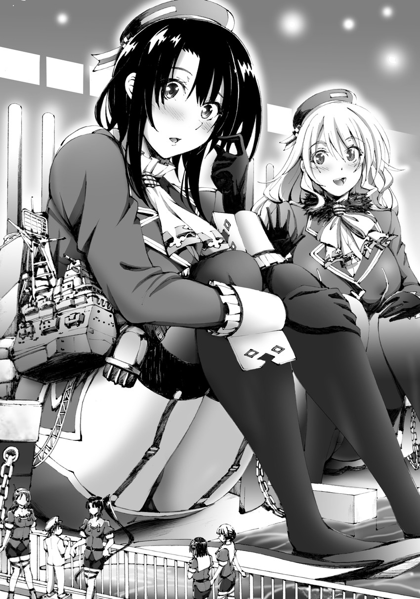 admiral, atago, takao, ashigara, haguro, and 2 more (kantai collection) drawn by makki-bittu