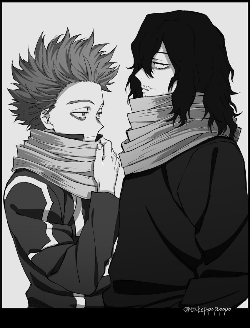 aizawa shota and shinso hitoshi (boku no hero academia) drawn by popo_take