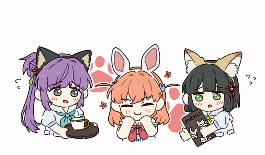 hinoshita kaho, otomune kozue, and momose ginko (love live! and 1 more) drawn by zueka27