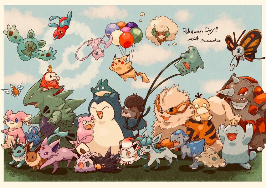 pikachu, eevee, rotom, glaceon, bulbasaur, and 24 more (pokemon) drawn by zozozoshion