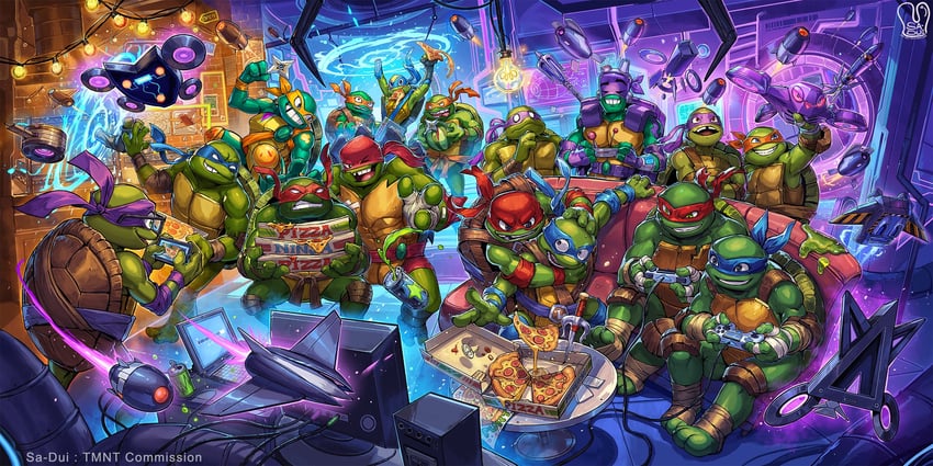 leonardo, raphael, donatello, and michelangelo (teenage mutant ninja turtles and 2 more) drawn by sa-dui