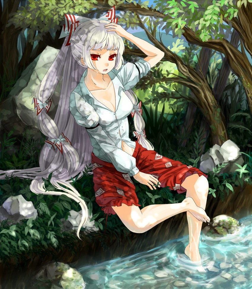 fujiwara no mokou (touhou) drawn by ori_(ori4696)