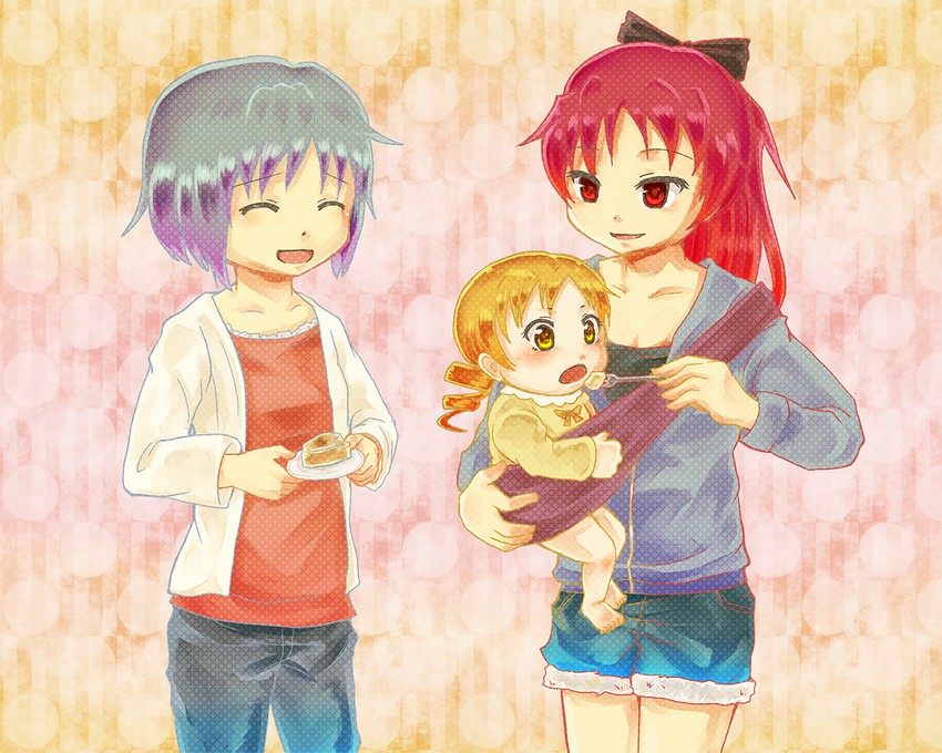 miki sayaka, sakura kyoko, and tomoe mami (mahou shoujo madoka magica) drawn by ninzi-n