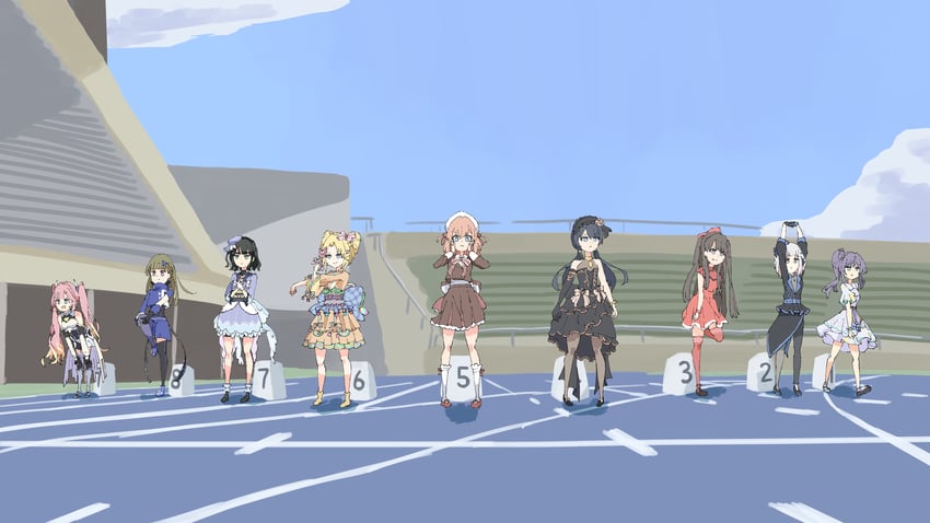 hinoshita kaho, fujishima megumi, otomune kozue, murano sayaka, yugiri tsuzuri, and 4 more (love live! and 1 more) drawn by akisato_minaho