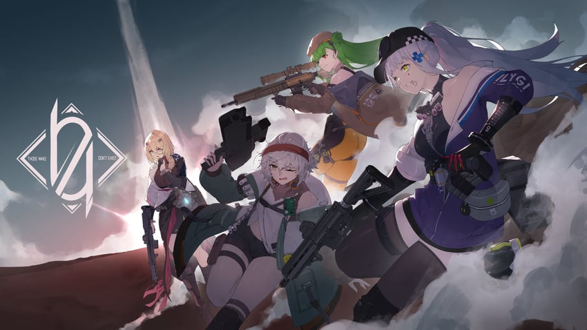 hk416, g11, klukai, mechty, g28, and 2 more (girls' frontline and 1 more) drawn by honey_boba