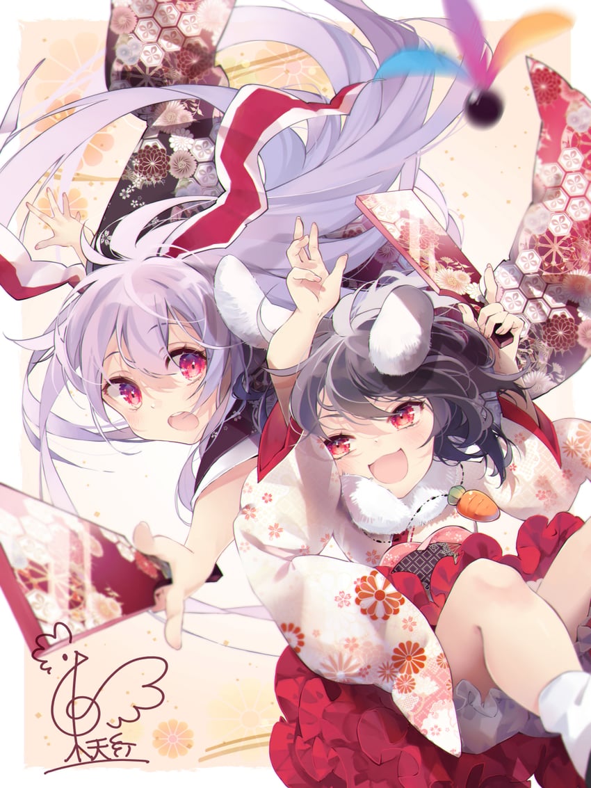 reisen udongein inaba and inaba tewi (touhou) drawn by toutenkou