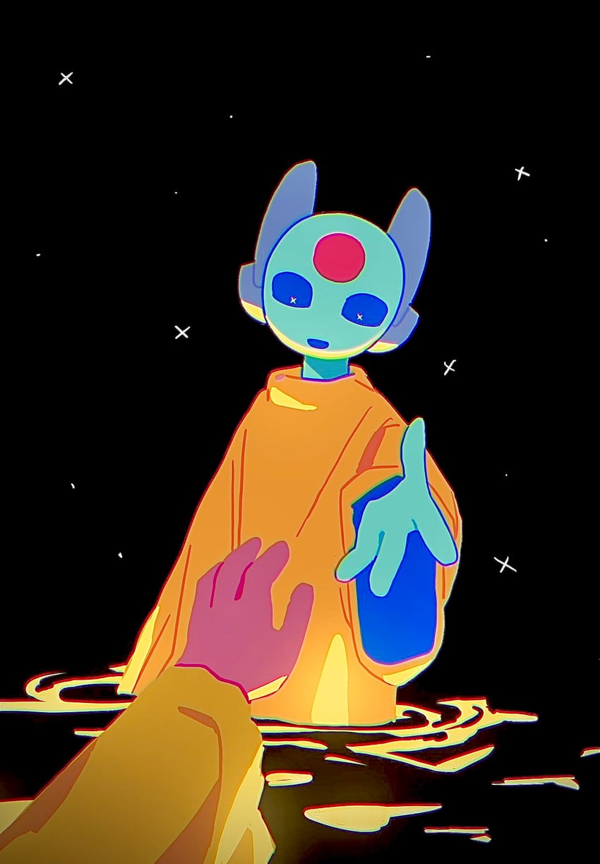 looks to the moon and five pebbles (rain world) drawn by yonyangrw