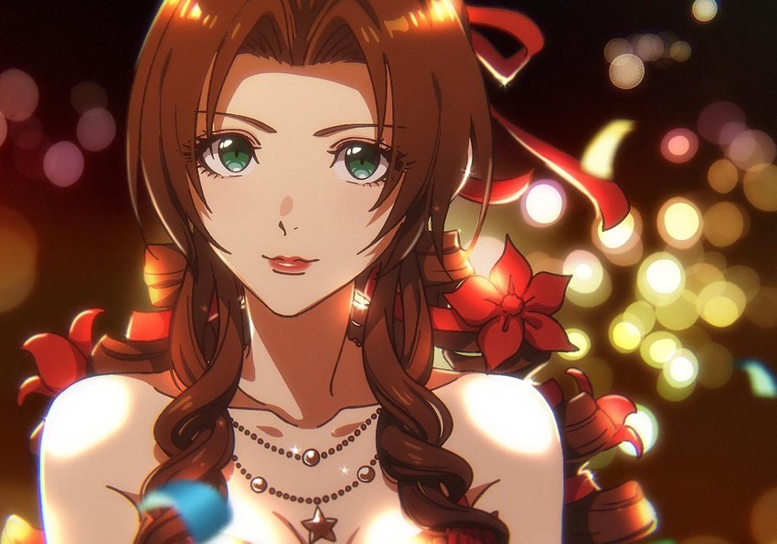 aerith gainsborough (final fantasy and 2 more) drawn by kanata_(loser51)