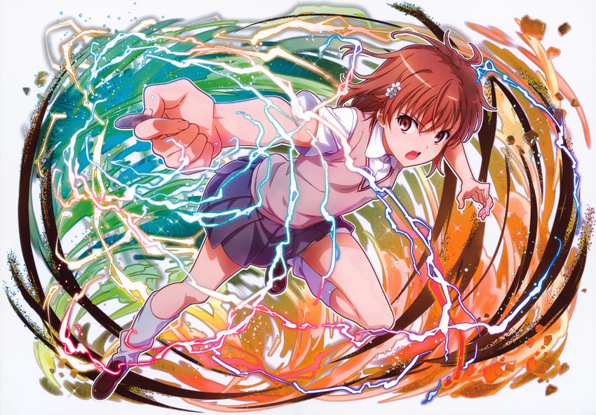 misaka mikoto (toaru majutsu no index and 1 more) drawn by isshi_pyuma