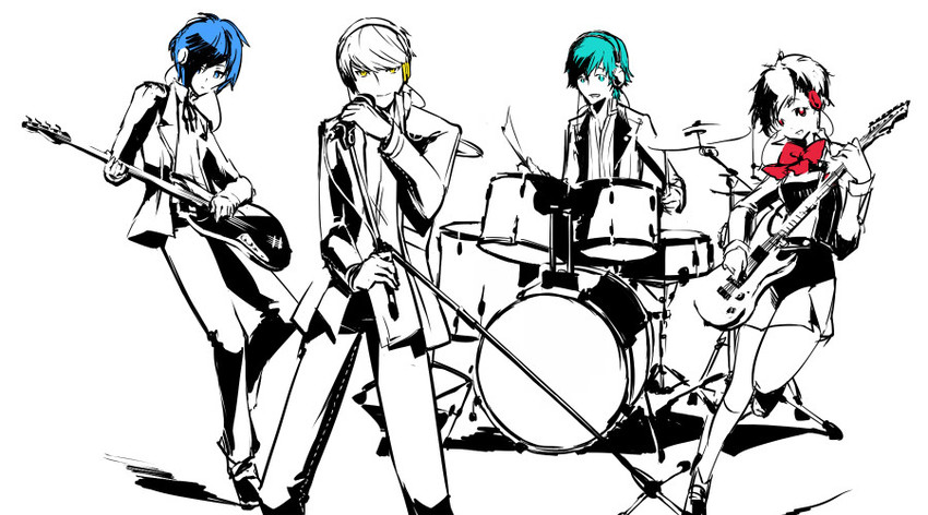 narukami yu, yuuki makoto, shiomi kotone, and kanzato shin (persona and 4 more) drawn by yamada_maya_(yamada83)