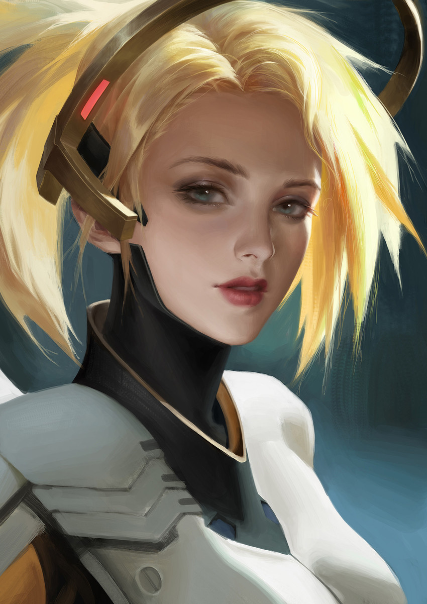 mercy (overwatch and 1 more) drawn by y_xun