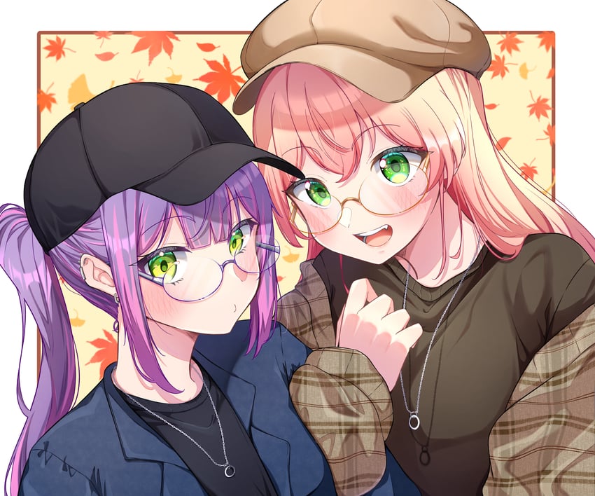 tokoyami towa and momosuzu nene (hololive) drawn by okome_0628