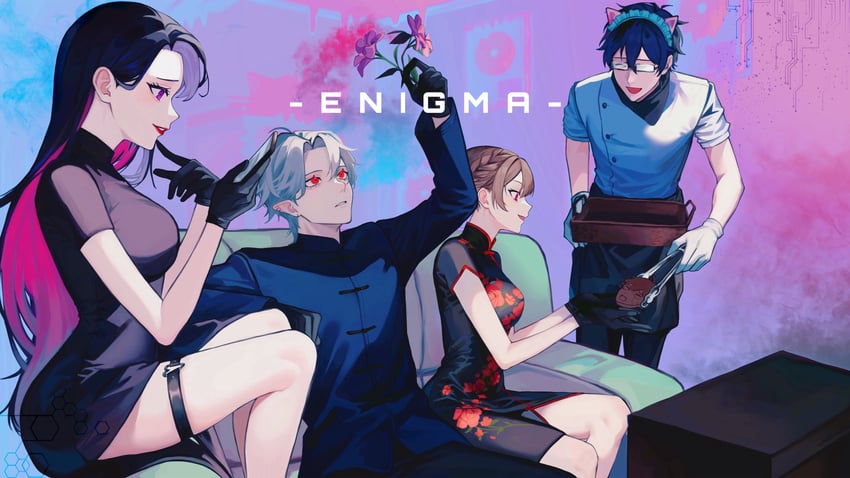 kuzuha, furen e lustario, leos vincent, and meloco kyoran (nijisanji and 2 more) drawn by hashikure_13