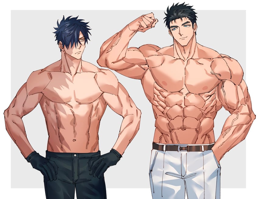 kokado shido and kokuryu kai (original) drawn by domo_(domo_kizusuki)