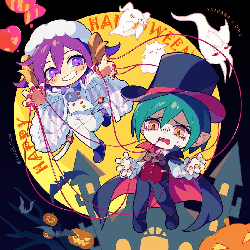 oma kokichi and saihara shuichi (danganronpa and 1 more) drawn by ewa_(seraphhuiyu)