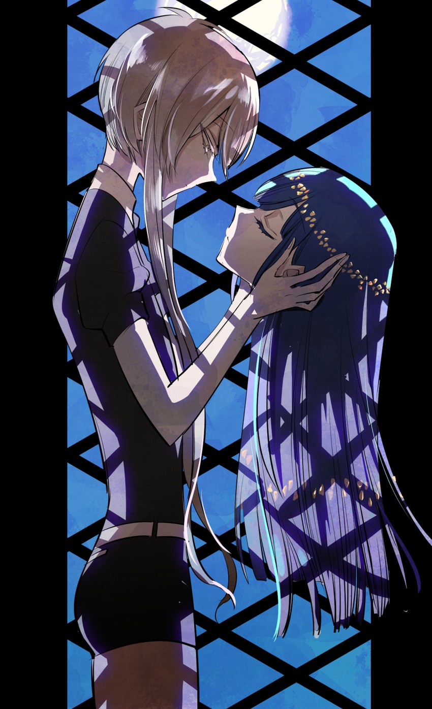 lapis lazuli and ghost quartz (houseki no kuni) drawn by suzuka_(suzuchiyan)