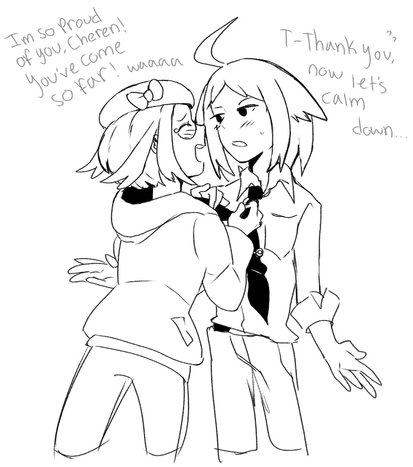bianca and cheren (pokemon and 1 more) drawn by vousser