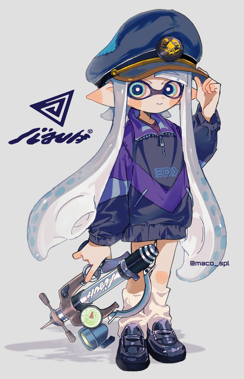 inkling player character and inkling girl (splatoon and 1 more) drawn by maco_spl