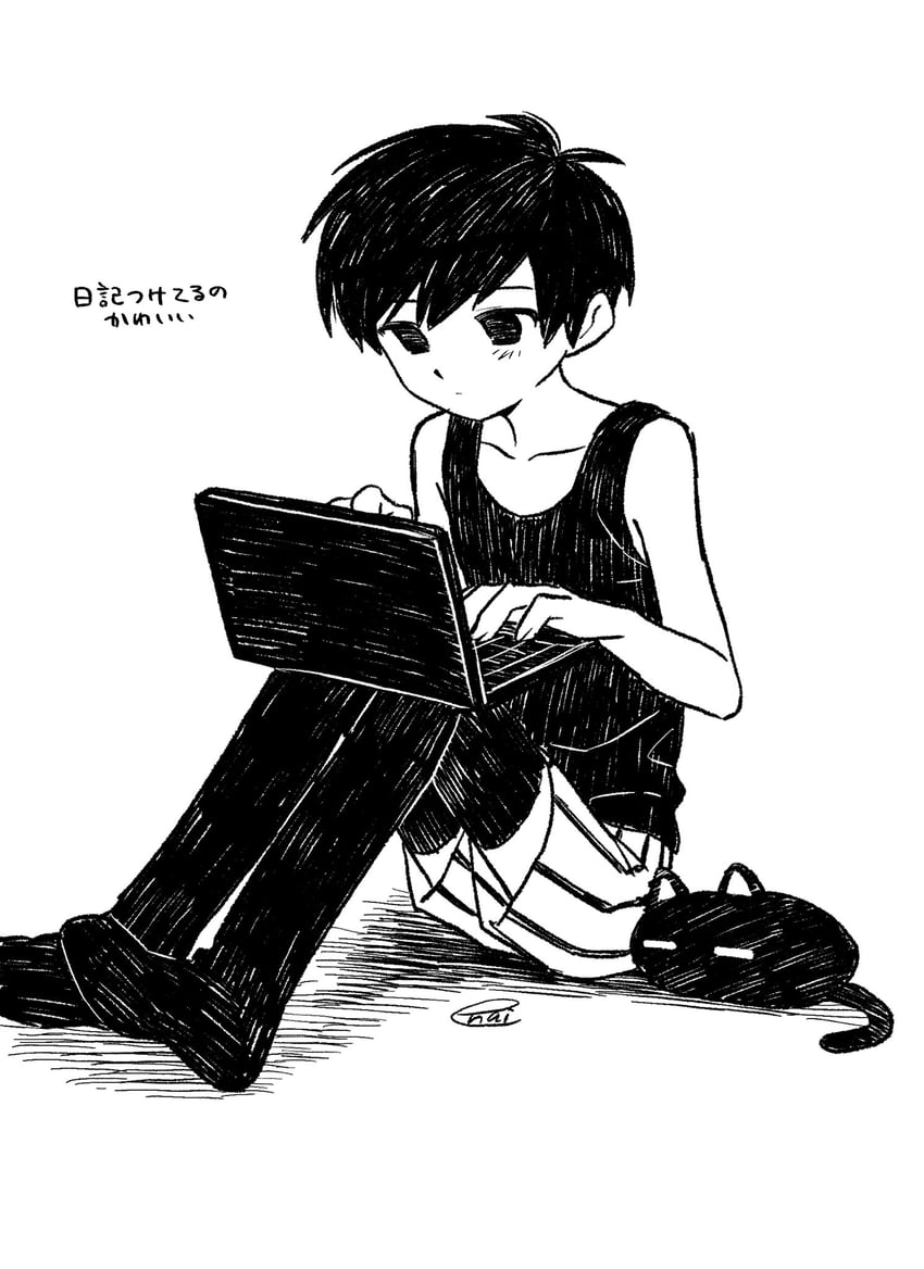 omori and mewo (omori) drawn by menma_(enaic31)