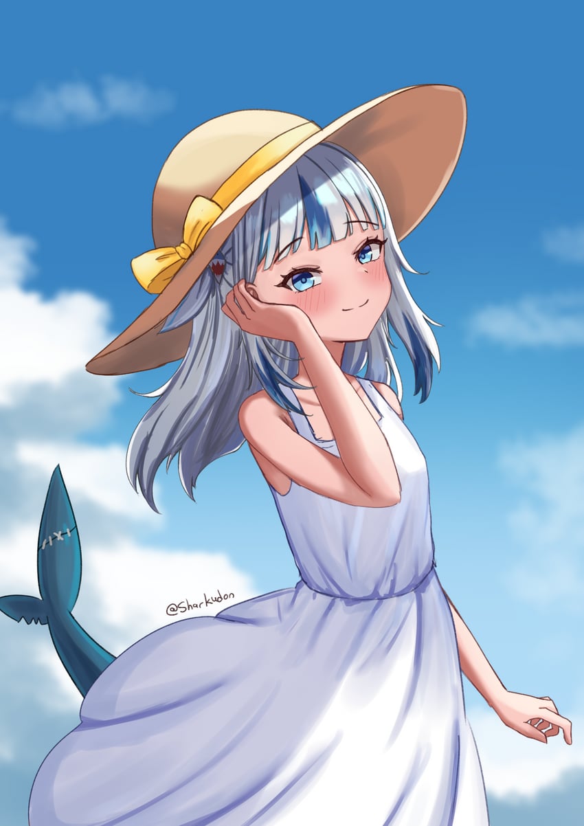 gawr gura (hololive and 1 more) drawn by sharkudon