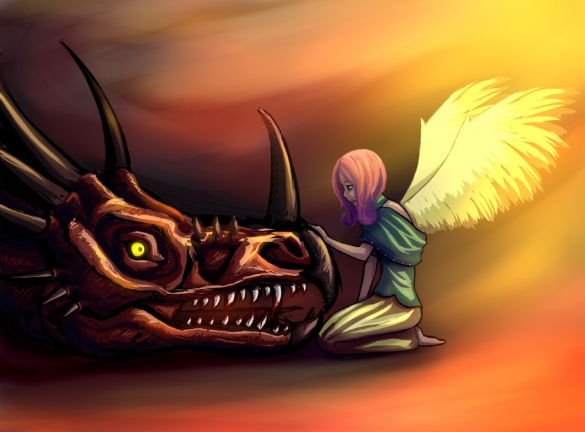 fluttershy (my little pony and 1 more) drawn by ninjaham