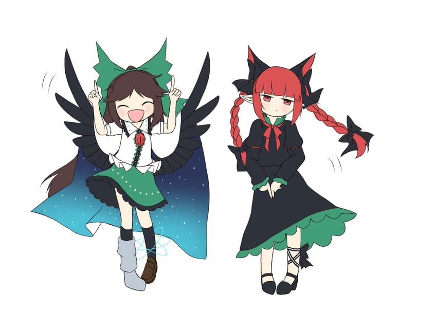 kaenbyou rin and reiuji utsuho (touhou and 1 more) drawn by cosmos_0131