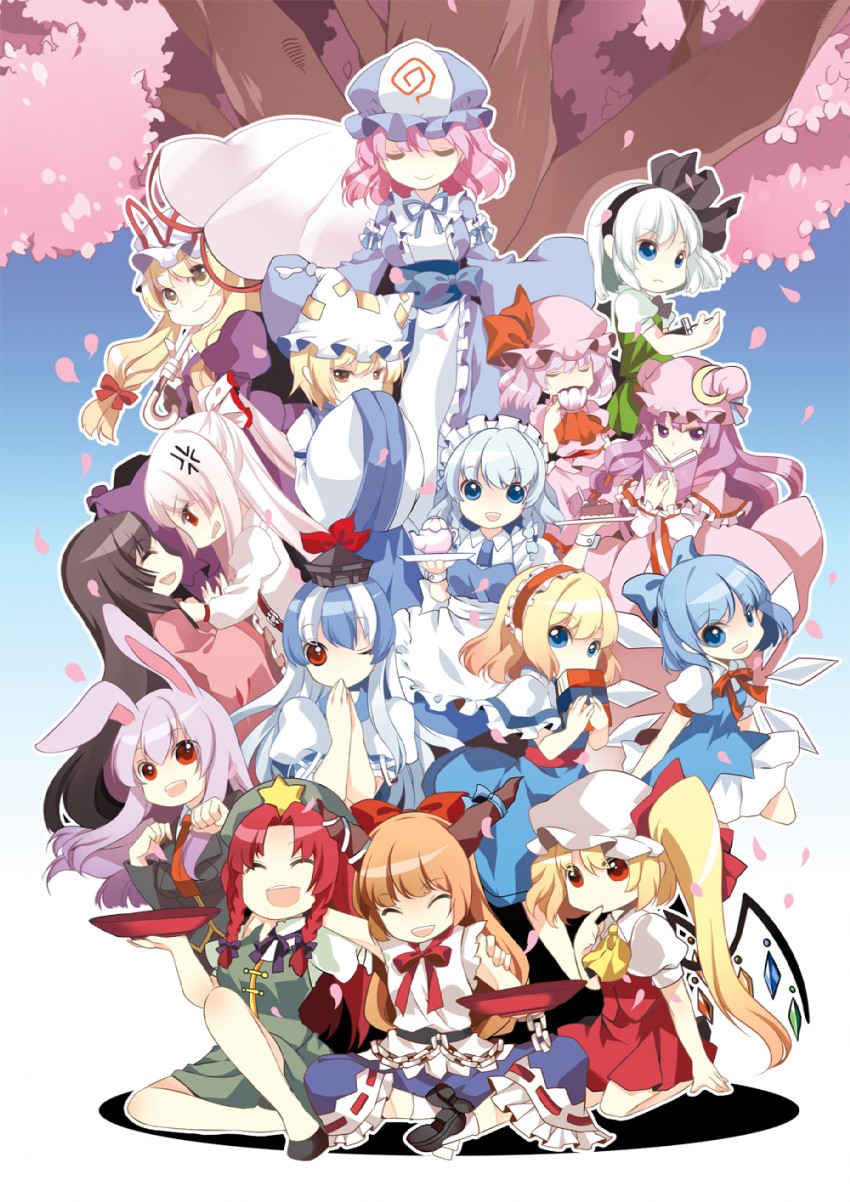 remilia scarlet, flandre scarlet, izayoi sakuya, konpaku youmu, alice margatroid, and 10 more (touhou) drawn by roh_nam_kyung