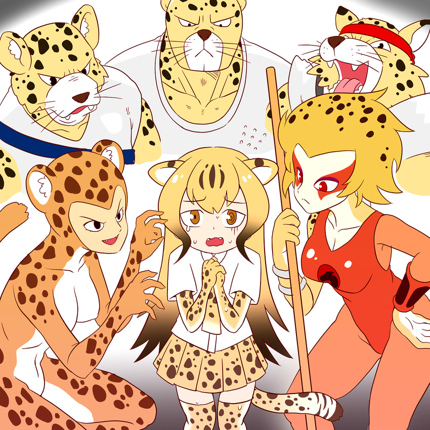 cheetah, cheetara, apollo, hercules, and aries (kemono friends and 4 more) drawn by roger_i.s.
