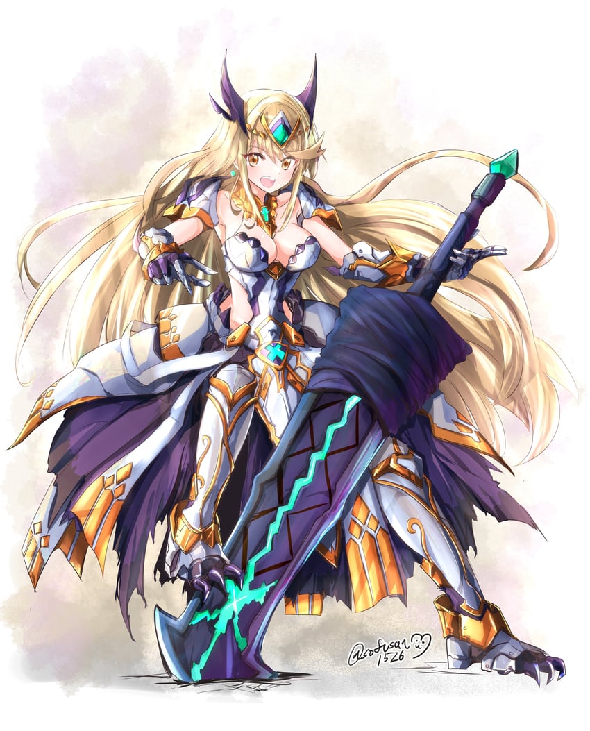 mythra (xenoblade chronicles and 2 more) drawn by sofusan1526
