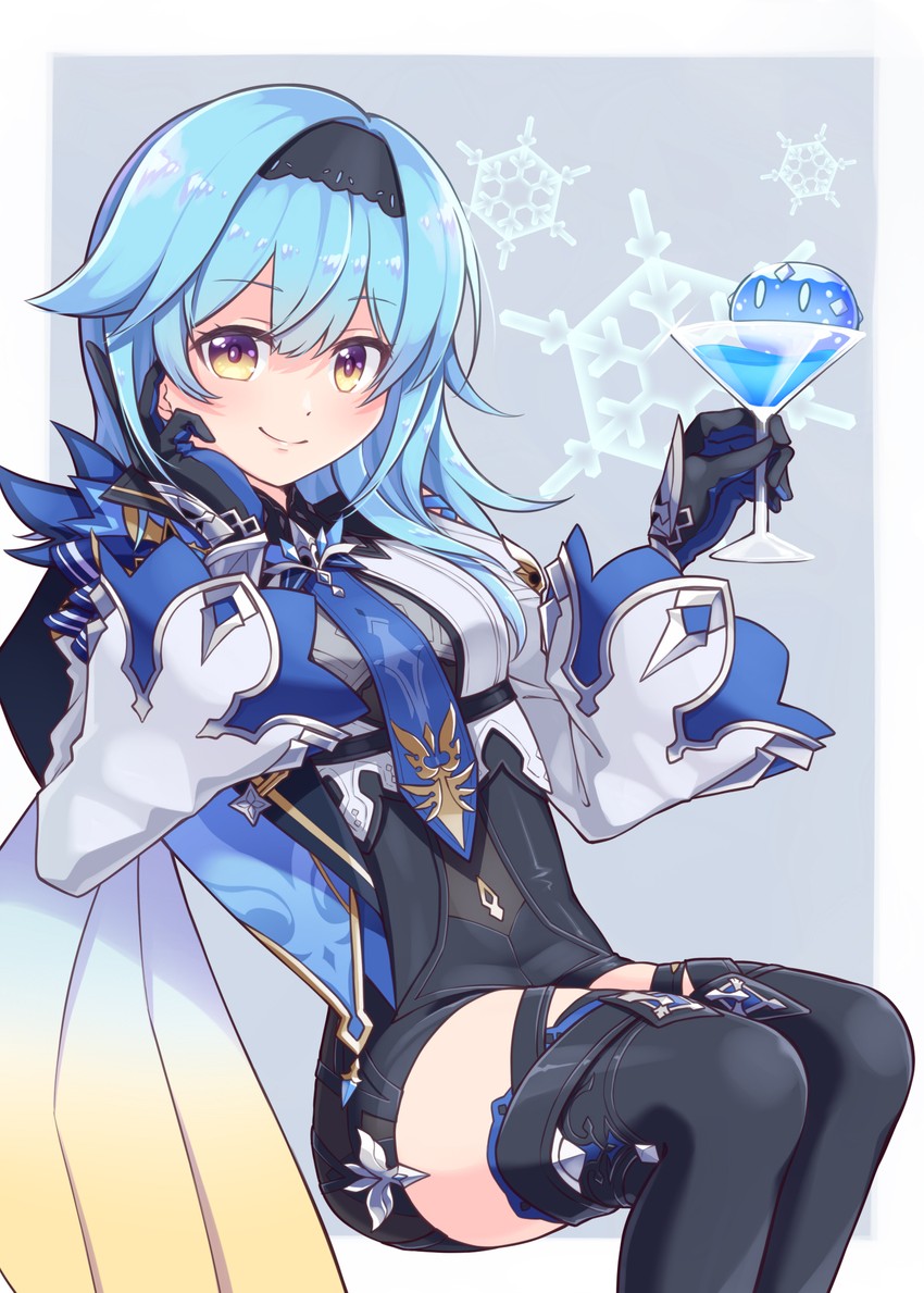 eula and slime (genshin impact) drawn by harada_(sansei_rain)