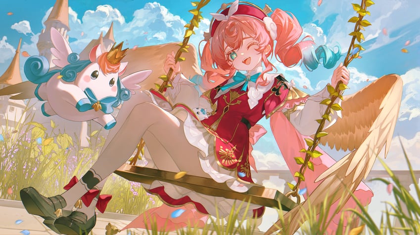 hyacine and little ica (honkai and 1 more) drawn by laotian_ruo_zhi_you_sha_bi