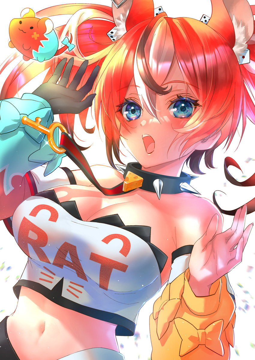 hakos baelz and mr. squeaks (hololive and 1 more) drawn by marukaji_butter