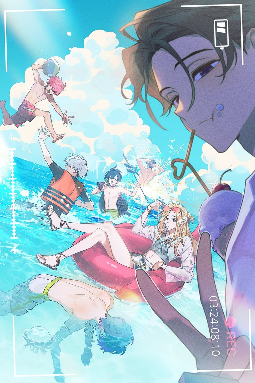 motohashi iori, ohse minato, terra, kusanagi rikai, itou fumiya, and 2 more (charisma house) drawn by kitsune_(ly_howe)