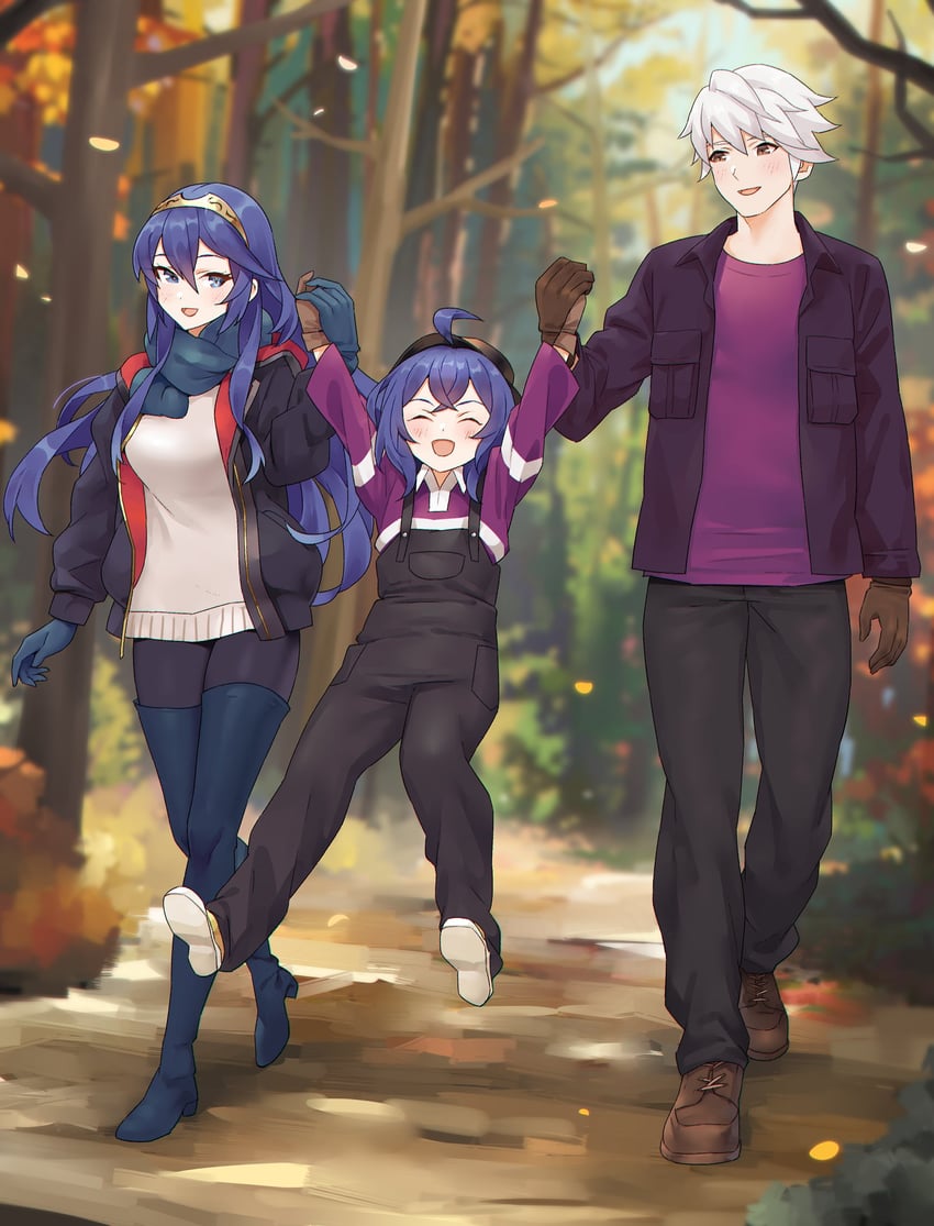 lucina, male robin, and female morgan (fire emblem and 1 more) drawn by igni_tion