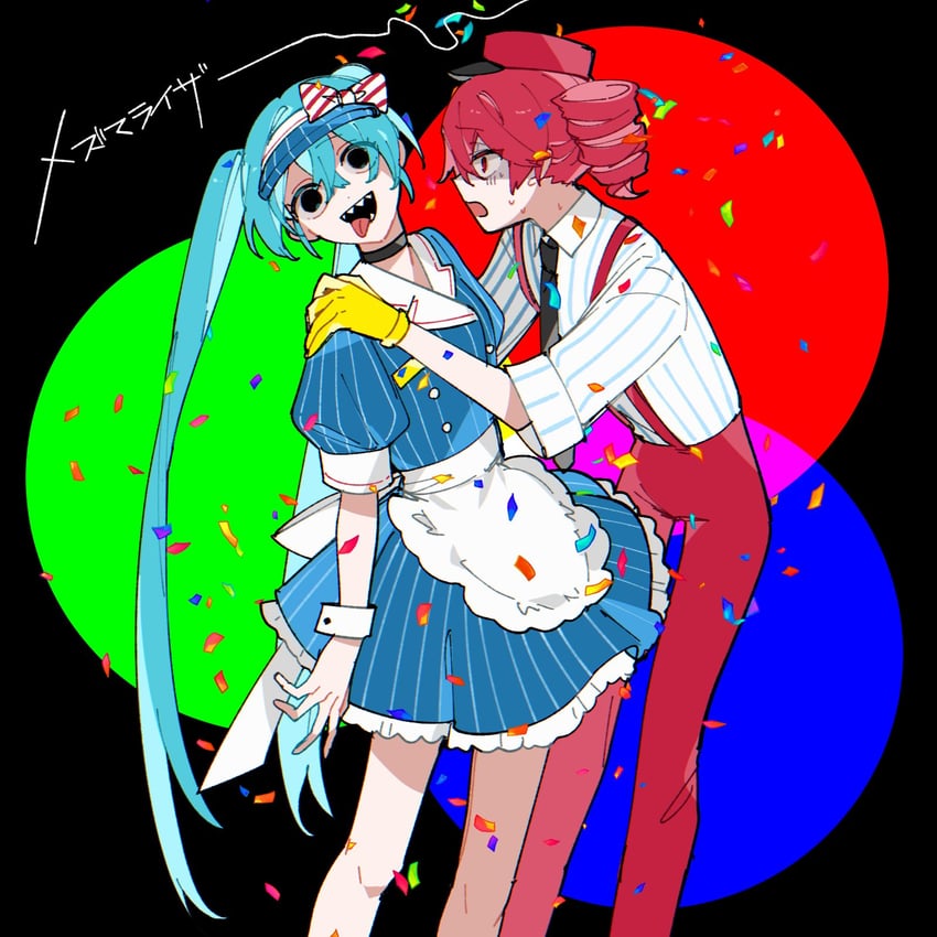 hatsune miku and kasane teto (vocaloid and 2 more) drawn by yasato83