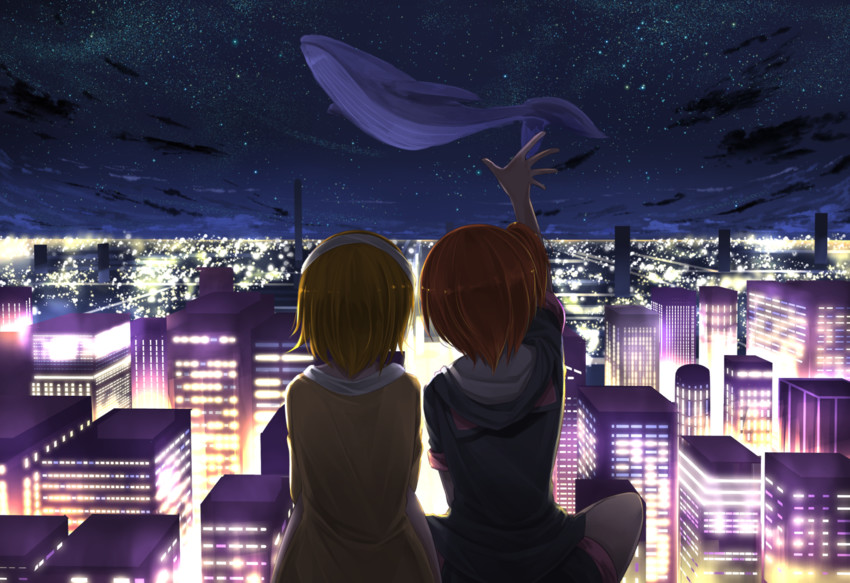 hoshizora rin and koizumi hanayo (love live! and 2 more) drawn by orein