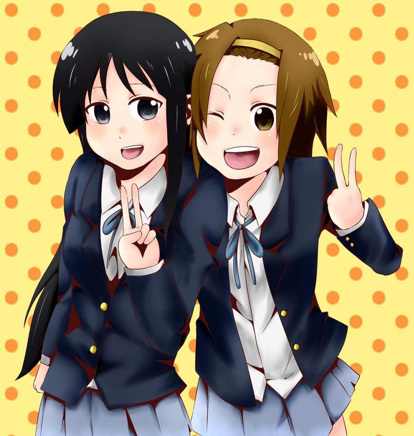 akiyama mio and tainaka ritsu (k-on!) drawn by arablue