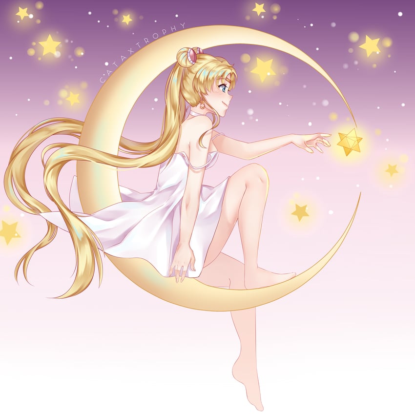 tsukino usagi and princess serenity (bishoujo senshi sailor moon) drawn by cataxtrophyy